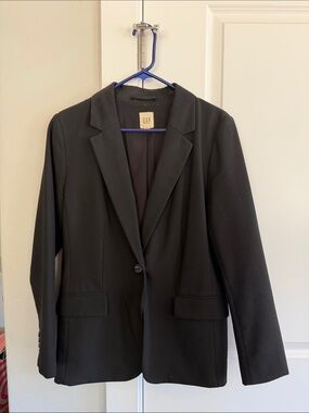 GAP Black Women's Single-Button Notch Lapel Blazer